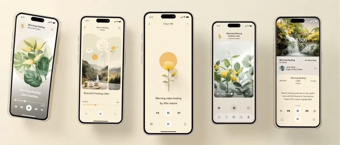 石榴视频APP界面预览 - 多页面展示